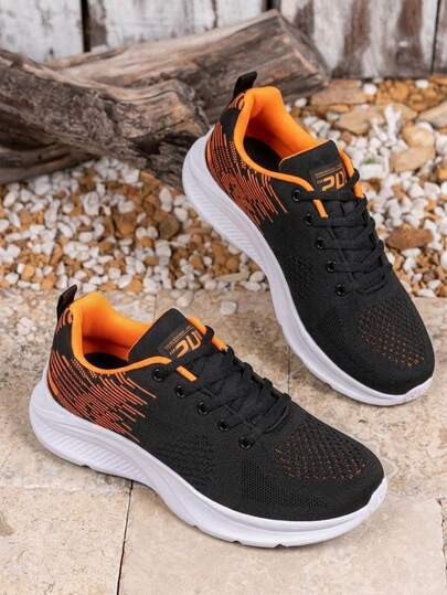Breathable Mesh Men's Running Shoes, Lightweight And Shock-Absorbent. Non-Slip Wear-Resistant Lace-Up Sneakers For Gym, Outdoor And Daily Wear