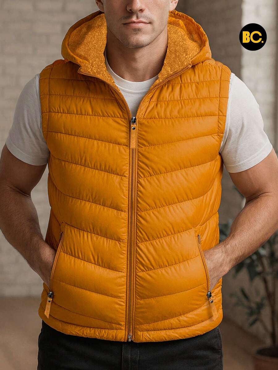 Big City Light Padded Men's Vest - Mustard Yellow - View 1