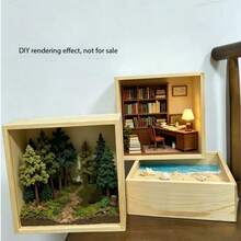 1pc 7.87in Square DIY Mini Museum Shadow Box Solid Wood Decorative Frame Photo Frame, Display Box, Decorative Frame Display Stand Dust-Proof Display Base With Acrylic Panel, Suitable For Various Occasions, Holiday Gift - Square - View 11