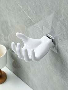 1pc Modern Minimalist Plastic Hand Shaped Self Adhesive Wall Hook,No Drill Open Palm Holder,Multi-Purpose Rack For Jewelry,Soap & Small Accessories, Vanity, Dressing Room Daily Use,Spooky Halloween‑Themed Fake Hand Prop - Multicolor - View 15