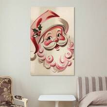 1pc 1950s Vintage Santa Claus Pattern, Printable Art Print, Vintage Christmas Decor, Retro Style Santa Claus Design, Home Decor Christmas Party Wall Decoration - Cartoon - View 6