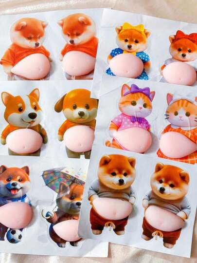 Pegatina de silicona anti-colisión para coche, pegatina de Corgi Shiba Inu de gran barriga, pegatina anti-colisión, accesorios para coche