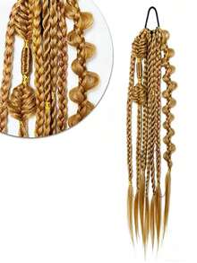 Trenzas de Burbuja Retorcidas de Colores Mixtos Hechas a Mano - Extensiones de Cabello Estilo Vacaciones para Mujeres, Versátiles para Todos los Tipos de Cabello 24 Pulgadas - Multicolor - Ver 5