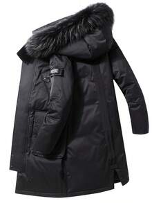 Men's Fashion Casual Versatile Outdoor Parka Hooded Down Jacket, Parka Coat, Men - Black - View 4