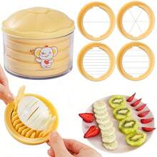 6-In-1 Multifunctional Boiled Egg Slicer Dicer Cutter, Multi Blade Egg Slicing Tool For Slice Dice Quarter Hard Boiled Eggs Strawberries Kiwis Mushrooms, Practical Time-Saving Kitchen Prep Gadget - Multicolor - View 11