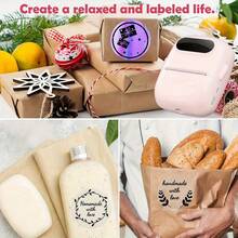Marklife P50 Pink Inkless Label Maker, Printer Label Termal Mini, Kompatibel untuk Penggunaan Rumah dan Komersial, Cocok untuk Pengorganisasian Rumah, Bisnis, Barcode, Kode QR, Dilengkapi dengan 1 Rol Label 40x30mm (1,57x1,18 inci) - Bubuk stroberi P50 + 1 gulungan ukuran 40*30mm (1,57*1,18 inci) - View 6
