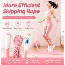 Jump Rope With Mechanical Bearing Counter, Adjustable Rope Length, Suitable For Adults And Students, Aerobic Fat Burning, Fitness Training - Pinkish White - View 6