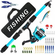 KecchKrezing Telescopic Fishing Rod And Reel Set, Complete Fishing Gear With Multiple Accessories And Storage Bag, Suitable For Lakeside Camping And Outdoor Use, Beginner Fishing Combo - Blue - View 2