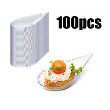20pcs 4 Inch Mini Appetizer Cups, Transparent Plastic Dessert And Appetizer Dish Set, Asian Spoon Set, Small Catering Dessert Tasting Cups For Afternoon Tea Mini Desserts - Transparent - View 15