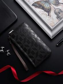 SHABILI Korean Style Men's Long Wallet, Fashionable Large Capacity Multi-Card Slot Clutch Bag, Casual Men's Purse - Coffee - View 7