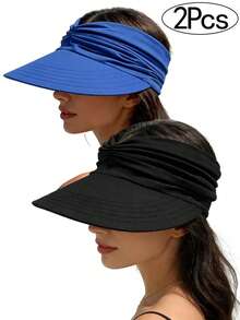 2pcs Women's Wide Brim Sun Hats, UV Protection, Suitable For Sports, Beach, Golf, Hiking - 2-pack - View 14
