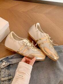 2026 Spring/Summer New Women's Bow Decor Ballet Flats - Gold - View 3