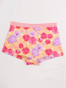 Dircho 1pc Fall Clothes Floral Print Boxer Briefs, Back To School Aesthetic Panties, Comfy Soft Casual Underwear, Girl's Cute Boxer Shorts - Multicolor - View 4