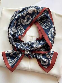 1pc Vintage Paisley Cashew Flower Scarf, Multi-Functional Accessory For Belt, Headband, Bag Decoration, Neck Decoration - Multicolor - View 5