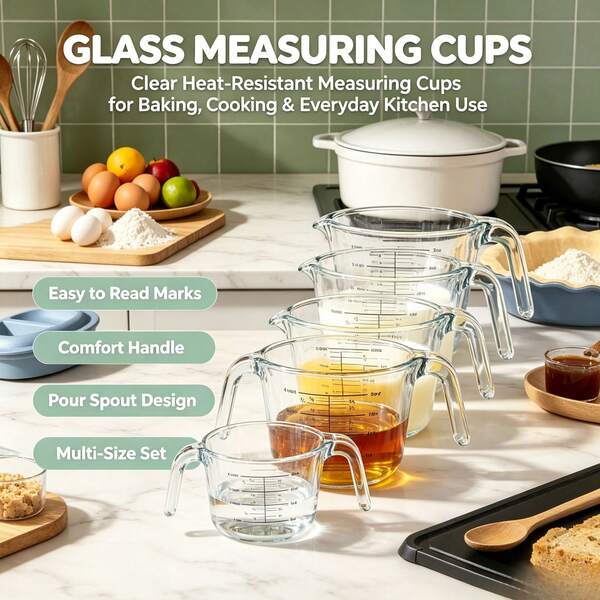 4 Cup Glass Measuring Cup Clear - Figmint™: Borosilicate, Microwave & Dishwasher , 32oz Capacity