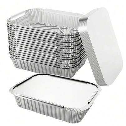 Shoze Household Commercial Aluminum Foil Baking Trays Stackable Disposable Rectangular Food Holders
