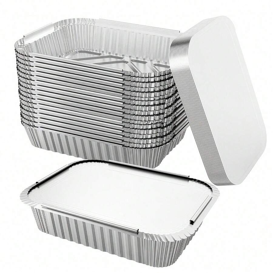Shoze Household Commercial Aluminum Foil Baking Trays Stackable Disposable Rectangular Food Holders - View 1
