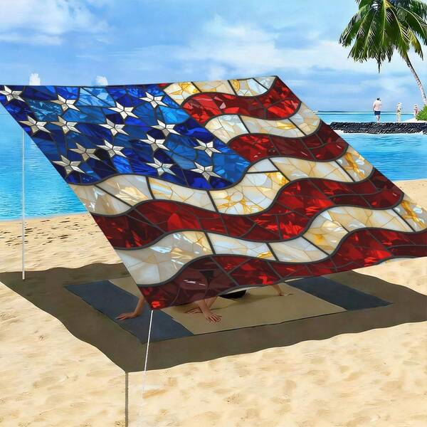 1pc Fresh Polyester Sun Shade Cloth With Metal Reinforced Grommets, Outdoor Privacy Screen, Heat Insulating Canopy Cover For Patio, Balcony, Garden, Pool, Camping, UV Protection, Waterproof, Windproof, Privacy Fence, Sunshade Tarp