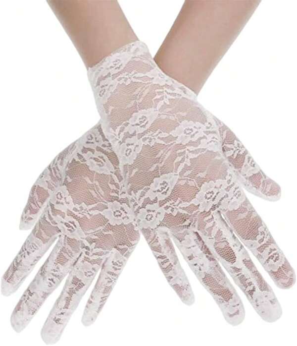 Elegant Floral Lace Gloves For Women - Vintage Opera Style
