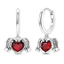 Vectoflux 1 Pair S925 Sterling Silver High Quality Low Hypoallergenic Women's Earrings Strawberry Skull Hand Heart Star Moon Hoop Earrings Wedding Party Gathering Jewelry Gift Suitable For Birthday Party Holiday Couple Gift - Multicolor - View 12