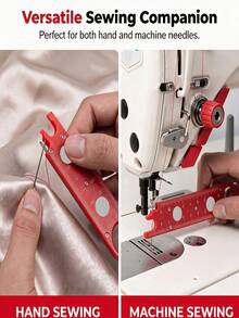 1/2pcs 4-In-1 Sewing Machine Threader, Automatic Threading, With Magnifier And Ruler, With Magnifier, Magnetic Guide And Built-In Ruler, Suitable For Tailors And Quilting Enthusiasts For Quick Threading, Sewing Supplies - Conventional - View 5
