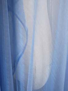 PARTY FABRIC 1件漸層雙色網格布料，雷射紋理透視布料，適用長洋裝、披肩，創意手工布料 - 藍色 - 查看 3