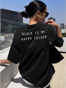 Women T-Shirts - 黑色 - 查看 2