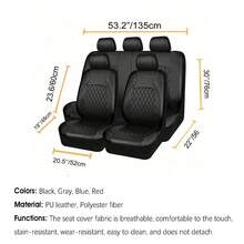 1 Set PU Leather Car Seat Covers, Single-Line Diamond Quilted PU Synthetic Leather, Suitable For Airbags, Breathable And Comfortable, Fit For Sedans, Trucks And SUVs, Waterproof, Dustproof And Stain-Resistant, Durable - Seat Covers - View 10