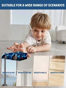 1pc Wall Climbing Remote Control Car Dual Mode Rechargeable Toy, Multiple Colors Visual Feast (Green/Purple/Blue), 360° Rotation Function, Light Effects, 4WD Anti-Gravity Wall Climbing Car, Dual Mode: Land Driving And Wall Adhesion Function, Suitable For Smooth Walls, Glass, Floors, For Boys And Girls Aged 3, 4, 5, 6...12 - Multicolor - View 5
