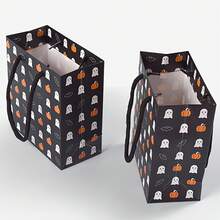 2026 New Halloween Ghost Pumpkin Gift Paper Bag, Small Cartoon Gift Packaging Bag - 5 Items - View 6