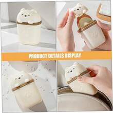 1pc Cute Travel Soap Dispenser, Portable Leak-Proof Liquid Soap Container With Lid, Soap Dish With Drainage Function, Suitable For Bathroom, Gym, Travel, Camping And Outdoor Use (Bear Shape) - View 4