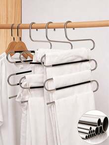 Stainless Steel Magic S-Shaped Multi-Layer Pants Rack, Pants Hanger, Wardrobe Storage Rack, Pants Clip, Wardrobe - Multicolor - View 1