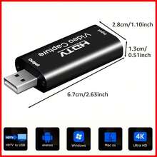 Capture Stunning 1080P Video High-Quality USB Connector, Suitable For HDTV Capture Device HDTV Video Capture Card - Capture And Stream LiveMedia. Video Conferencing, Gaming And Compatible With PC And More! - View 4