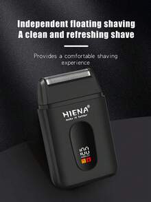 HIENA Multi-Function Electric Shaver, Men's Electric Shaver, Reciprocating Shaver, Perfect For Trimming Hair And Facial Hair. Comes With Brush, High-Quality Gift Choice, Mini Model Convenient For Travel - Black - View 1