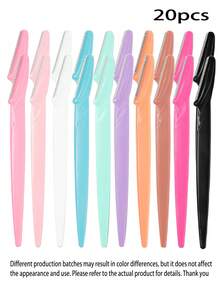 1/10/20/30/50件套附收納盒，防滑手柄與保護蓋面部刮鬍刀，適合初學者修整眉毛、唇部、髮際線與身體毛髮，10色大包裝，便攜適用返校、沙龍與旅行 - 彩色 - 查看 9