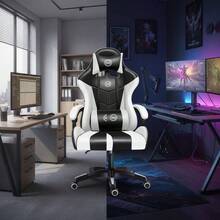 Silla Ergonómica Gamer Reclinable Ajustable Oficina Giratori - Negro - Ver 3