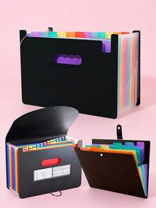 24/13/7 Compartment Expanding File Organizer - Foldable Portable Accordion Style File Folder With Durable Cover, For Storing Documents And Art Supplies - Multicolor - View 9