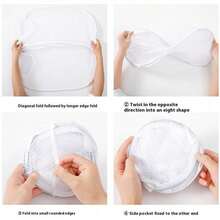 1pc Large Foldable Laundry Basket, Mesh Clothes Storage Bin, Portable Dirty Clothes Hamper For Home - Multicolor - View 3