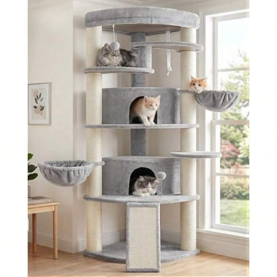Corner Cat Tree For Indoor Cats, Cat Tower With All Sisal Scratching ...