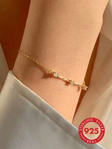 925 Sterling Silver Mobius Twist Minimalist Thin Bracelet For Women, Classic Fashion Luxury Elegant Elegant - Gold - View 4