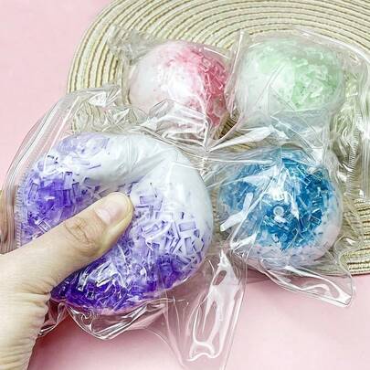 1PC Crushed Ice Cream Soft Squishy Ball, Resilient Stress Relief Squeeze Toy, Handmade Gel Sensory Toy Easing Irritability, Portable Desktop Anxiety Toy For Kids & Adults, Hilarious Prank Toy, Ideal Gift For Holiday, Birthday & Valentine's Day
