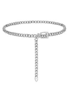 1pc Women's Metal Waist Chain, Fashion Multi-Layer Chain Belt, Suitable For Dresses - Multicolor - View 9