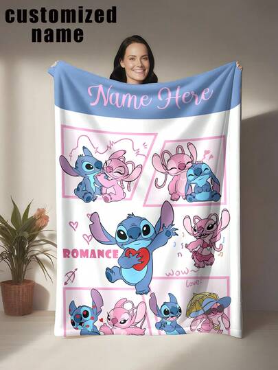 asmodee Unique Customized Name Blanket With Cartoon Design, Multi-Functional Blanket Suitable For Bed, Sofa, Car, Office, Camping And Travel. Soft, Comfortable, Lightweight, Warm, Suitable For All Seasons. Easy To Maintain.
