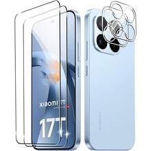 4 قطع واقي شاشة زجاجي مقسى ل- 17T/17 TPro/15 T/15 T Pro/14T/14 TPRO متوافق مع Xiaomi 17/17pro/17 Ultra/ 17 ProMax/ 15 هاتف، واقي عدسة كاميرا 3D عالي الدقة، مضاد للسقوط، مضاد للخدش، مناسب ل- 15 T واقي شاشة كاميرا حرير أسود، واقي شاشة - شفاف - مشاهدة 15