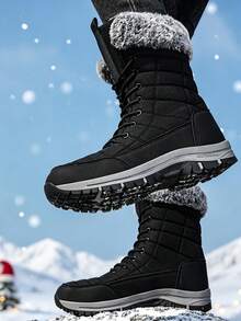 Botas de Caminhada de Inverno Masculinas Pretas, Estilo Atemporal Novo, Marca, Sapatos Masculinos Plus Size, Botas de Caminhada ao Ar Livre, Botas Esportivas de Caminhada, Botas de Primavera, Botas de Outono, Botas de Inverno, Botas Multiterreno, Botas de Caça, Botas de Camping, Botas Masculinas com Forro de Pele Longa para Manter o Calor, Botas de Esportes na Neve, Presente de Natal, Botas de Plataforma Antiderrapantes, Duráveis, Resistentes ao Frio, Sapatos Esportivos de Inverno de Alta Qualidade, Botas de Tornozelo Masculinas/Femininas de Outono/Inverno, Sapatos Esportivos ao Ar Livre, Tamanho 36-48 - Preto - Visão 11