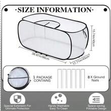 1 Pacote Capa de Proteção de Plantas de Jardim Branca, com 8 Estacas de Solo, Capa de Jardim de PE Mais Grossa, Acelerador de Plantas, Capa de Proteção de Estufa, com Zíper para Plantio em Canteiros Elevados, Frutas e Vegetais (39 X 18 X 16 Polegadas) - conjunto de uma peça - Visão 7