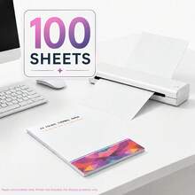 100 Sheets A4 Fanfold Thermal Printer Paper, 210x297mm Easy Loading Non-Curling Stacked Refill Paper For Mobile Office, Field Reports, Business Invoices, Fully Compatible With Most Portable A4 Wireless Thermal Printers, Paper Refill Only - View 2
