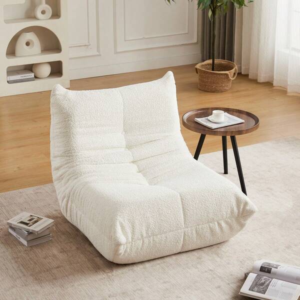 Sofá acolchado de chenilla con forma de oruga, sillón de suelo, silla decorativa sin brazos, sillón para chimenea y cómodo sofá de suelo para salas de estar, dormitorios, salas de juegos y oficinas.