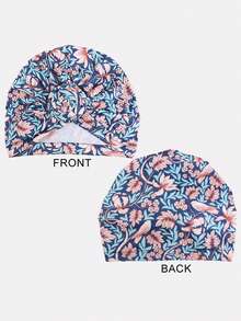 2pcs Women's Bohemian Snail Flower Headscarf Hat, Headwrap, Hair Protection Cap, Suitable For Daily Use - Multicolor - View 3