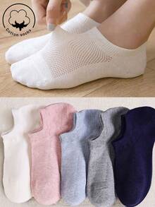 10/1 Pair Women's Invisible Boat Socks, Short Ankle Socks, Cute Socks For Girls, Suitable For All Seasons, Spring, Summer, Autumn, Winter; Mesh Breathable Design, Moisture-Wicking, Soft And Smooth Fabric; Suitable For Vacation, Sports, Casual, Business And Daily Wear, Multiple Colors Available - Multicolor - View 11